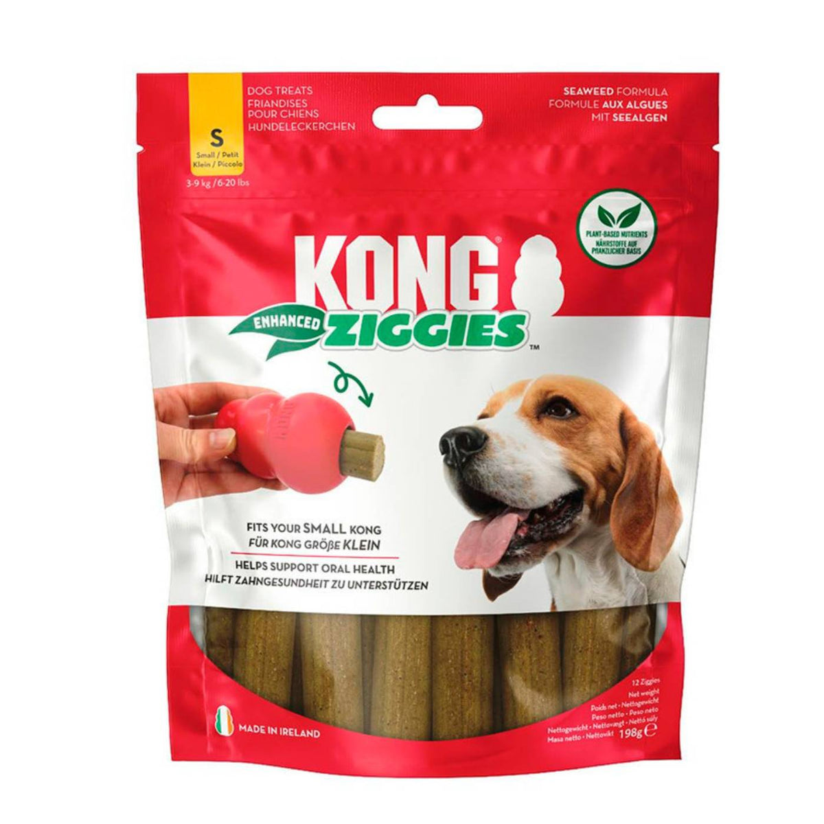 Kong Snack Vegetale per Cani Ziggies Enhanced S 198 g per Cani dai 3 ai 9 Kg