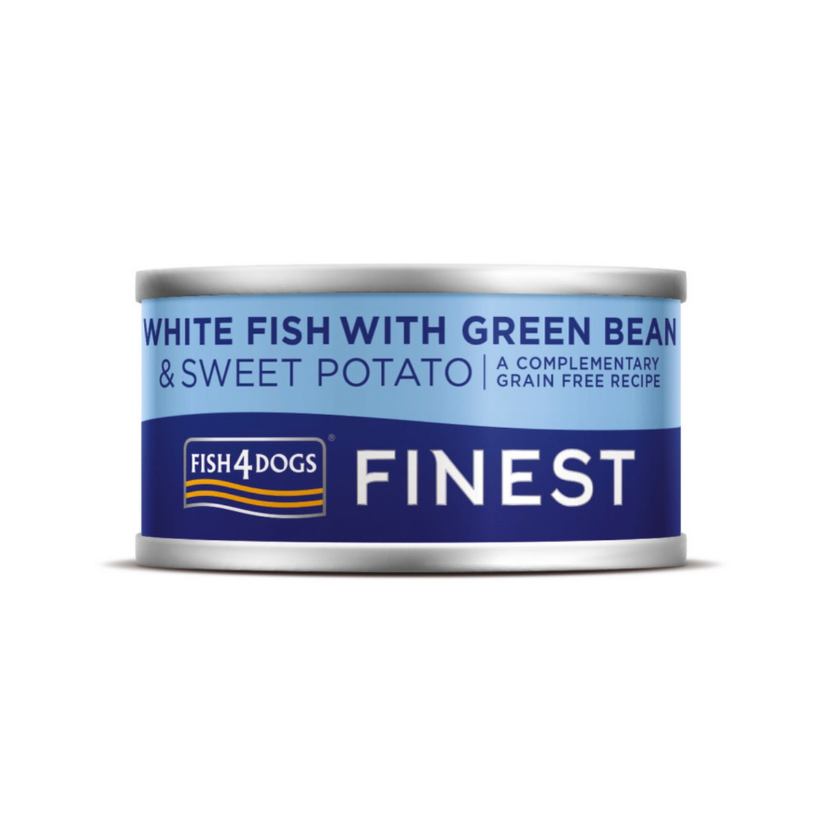 Fish4Dogs Finest Alimento Umido per Cani Pesce Bianco con Patata Dolce e Fagioli Verdi 85 g