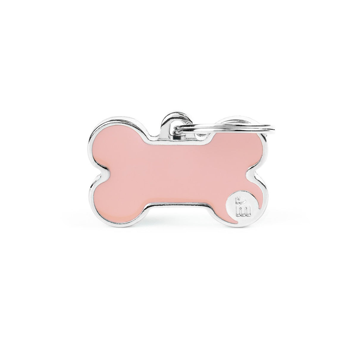 MyFamily Medaglietta per Cani Personalizzabile Osso Basic Handmade Rosa