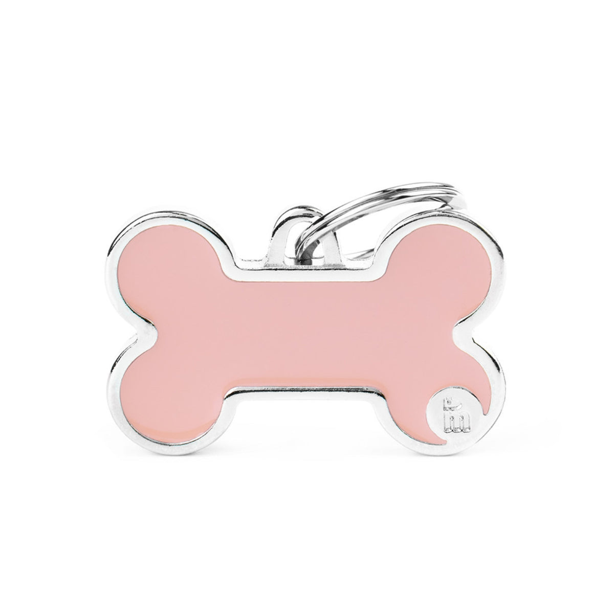 MyFamily Medaglietta per Cani Personalizzabile Osso Basic Handmade Rosa