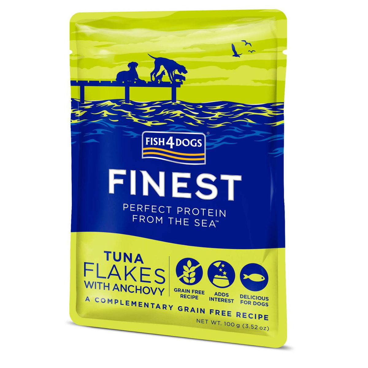 Fish4Dogs Finest Umido per Cani Fiocchi di Tonno e Acciughe 100 g