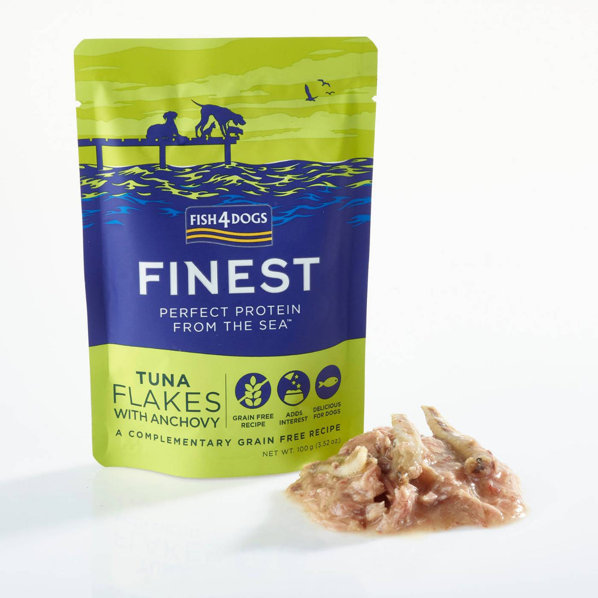 Fish4Dogs Finest Umido per Cani Fiocchi di Tonno e Acciughe 100 g