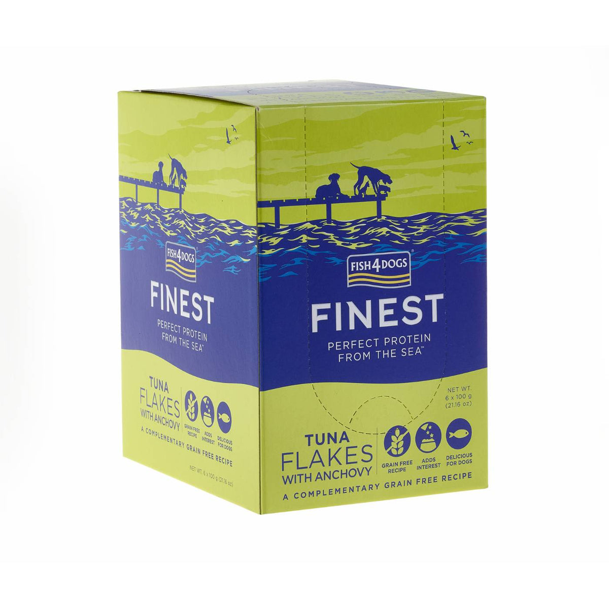 Fish4Dogs Finest Umido per Cani Fiocchi di Tonno e Acciughe 100 g