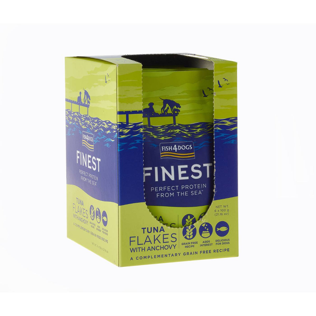 Fish4Dogs Finest Umido per Cani Fiocchi di Tonno e Acciughe 100 g