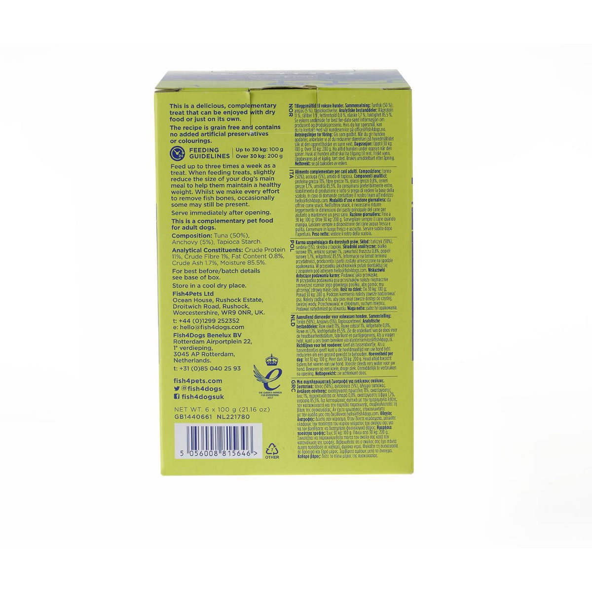 Fish4Dogs Finest Umido per Cani Fiocchi di Tonno e Acciughe 100 g