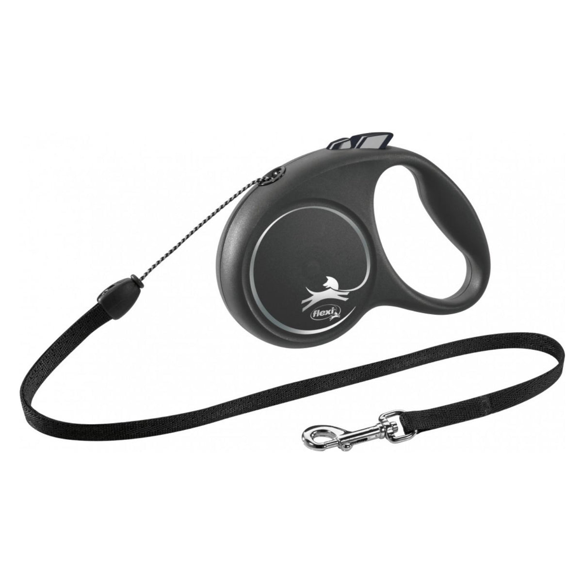 Flexi Guinzaglio per Cani in Corda M 5 mt fino a 20 Kg Black Design