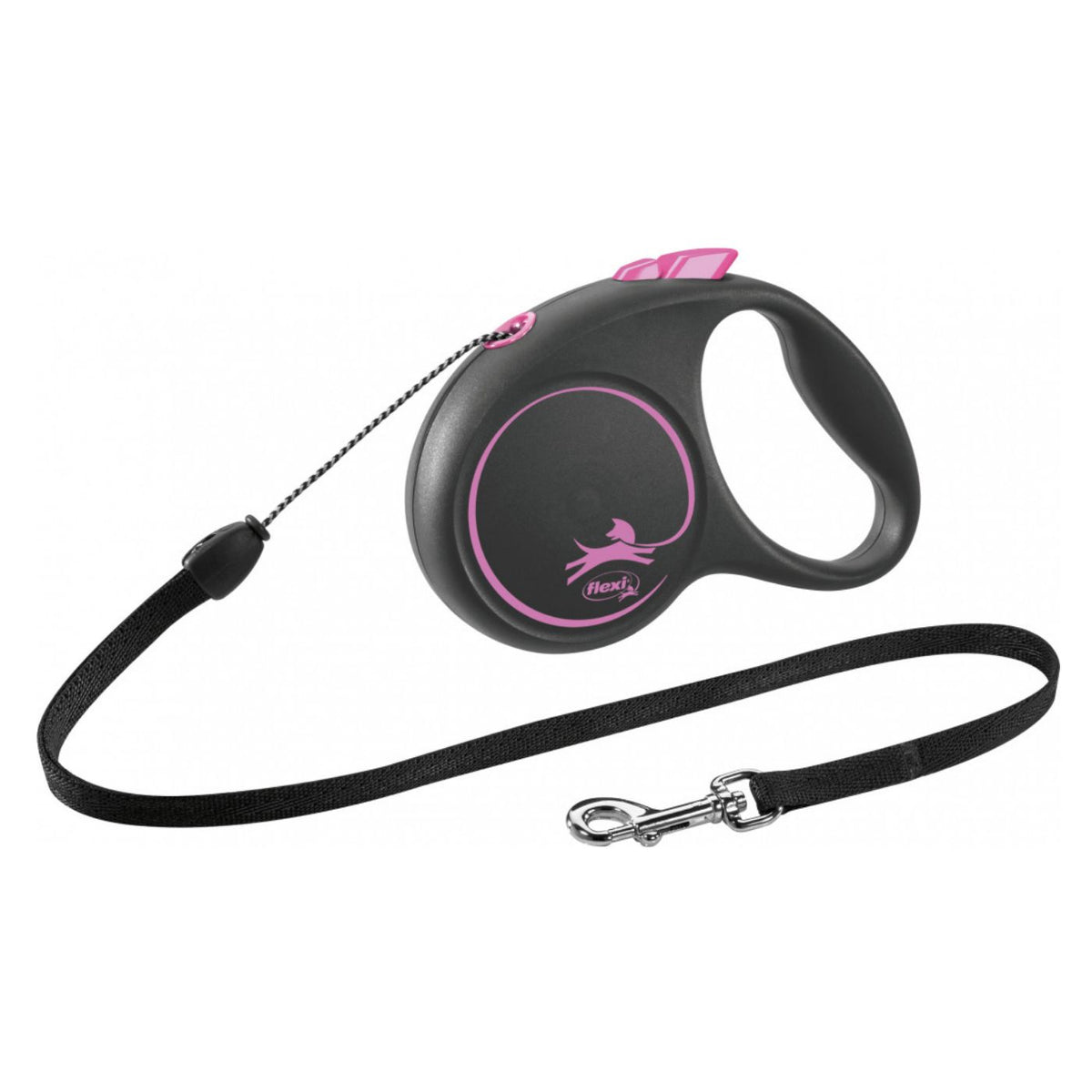 Flexi Guinzaglio per Cani in Corda M 5 mt fino a 20 Kg Black Design