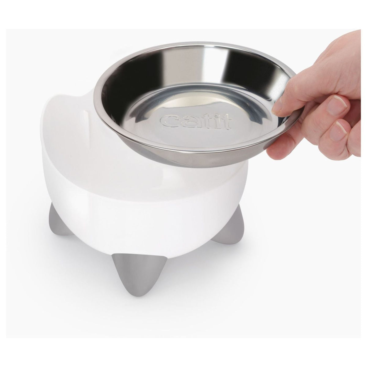 Catit Fontana Automatica per Gatti Combo Pack Pixi Bianca con Ciotola e 3 Filtri Inclusi