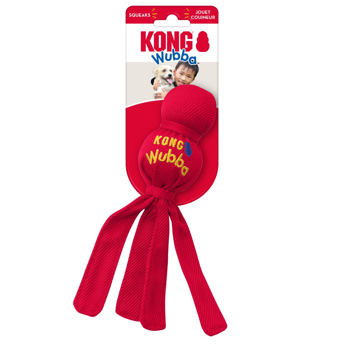 Kong Wubba Gioco con Squeaker per Cani Colori Assortiti
