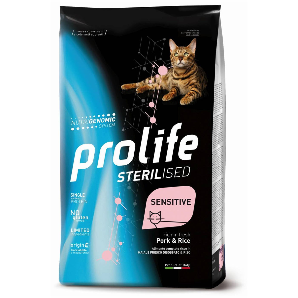Prolife Cat Sterilised Sensitive Adult Maiale e Riso per Gatti 7 Kg