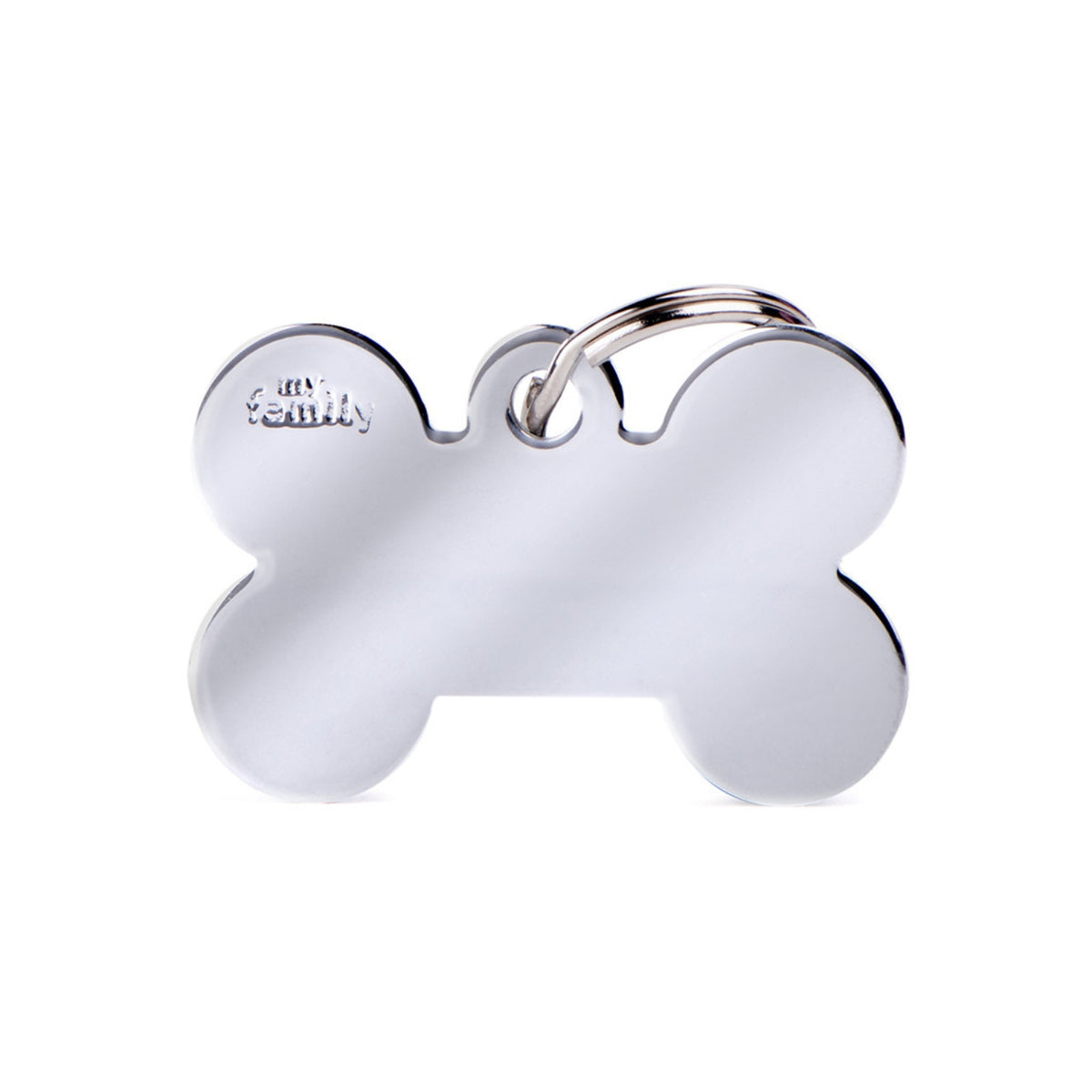 MyFamily Medaglietta per Cani Personalizzabile Osso Basic Ottone Cromato