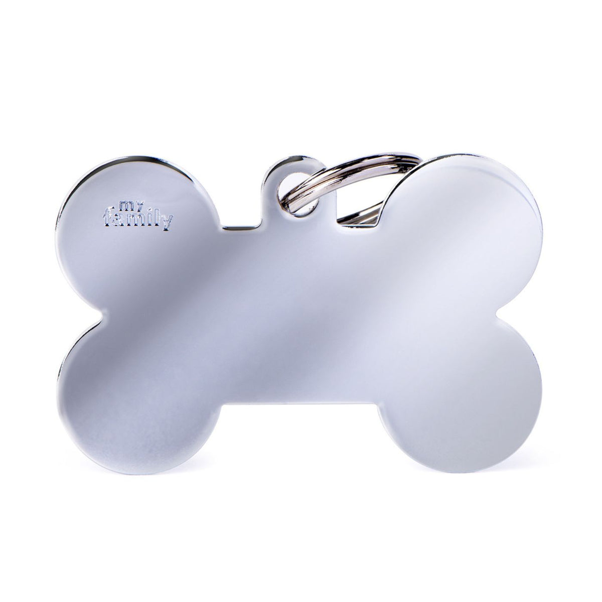 MyFamily Medaglietta per Cani Personalizzabile Osso Basic Ottone Cromato