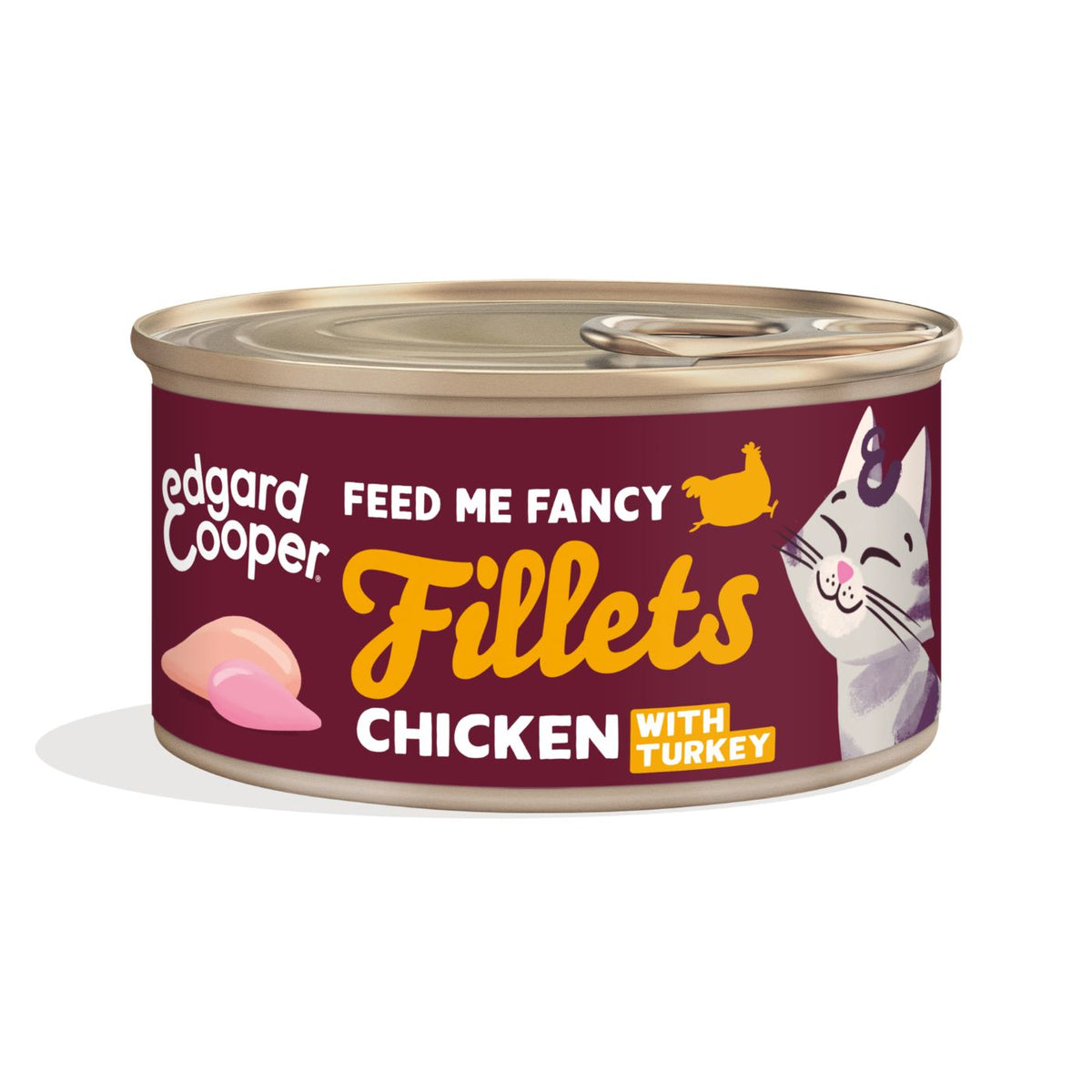 Edgard &amp; Cooper Sfilaccetti per Gatti Adulti Pollo con Tacchino in Brodo di Pollo 70 g