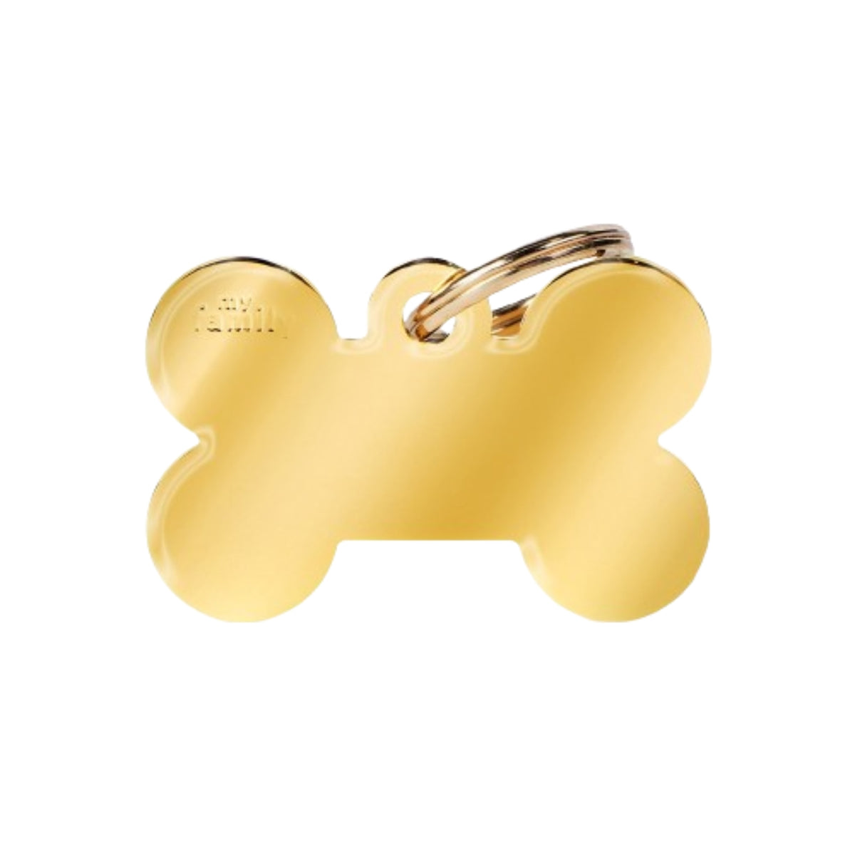 MyFamily Medaglietta per Cani Personalizzabile Osso Basic Ottone Dorato