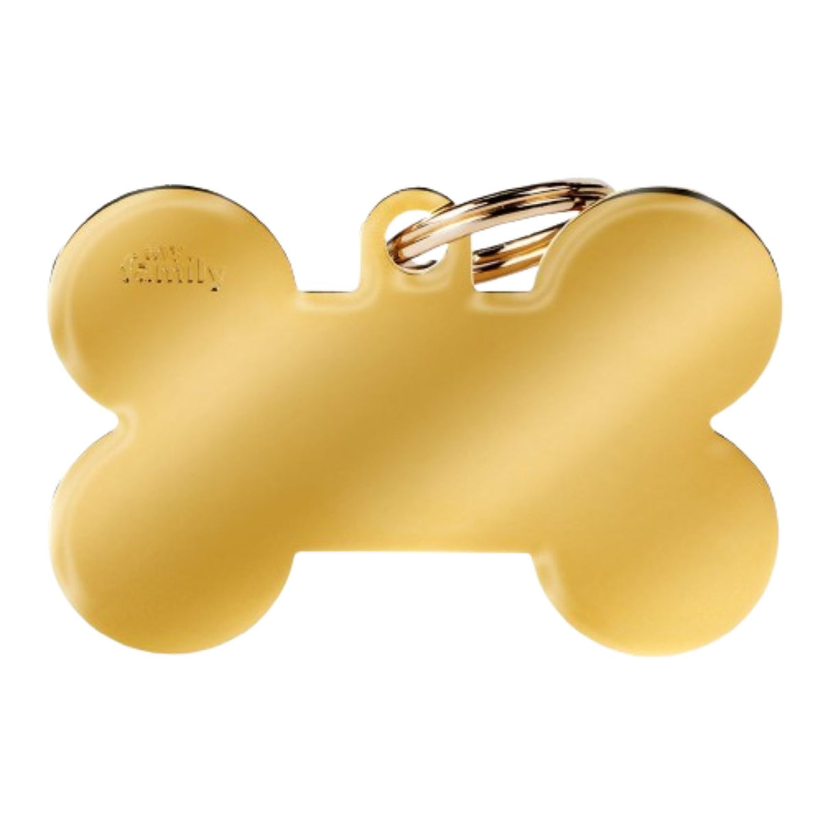 MyFamily Medaglietta per Cani Personalizzabile Osso Basic Ottone Dorato