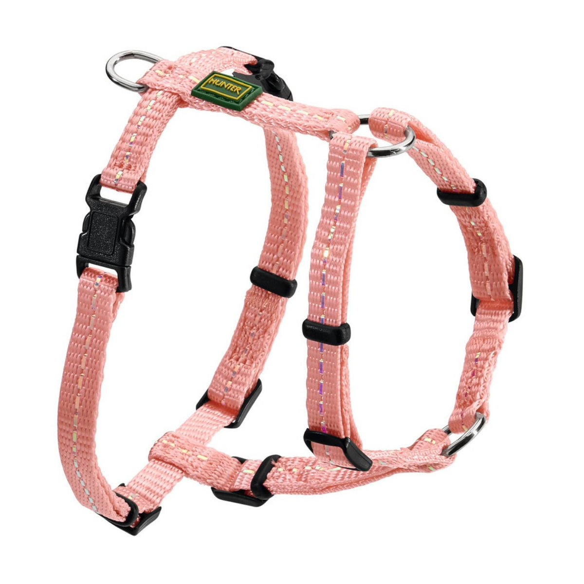 Hunter Pettorina ad H per Cani Tripoli in Nylon Rosa Riflettente